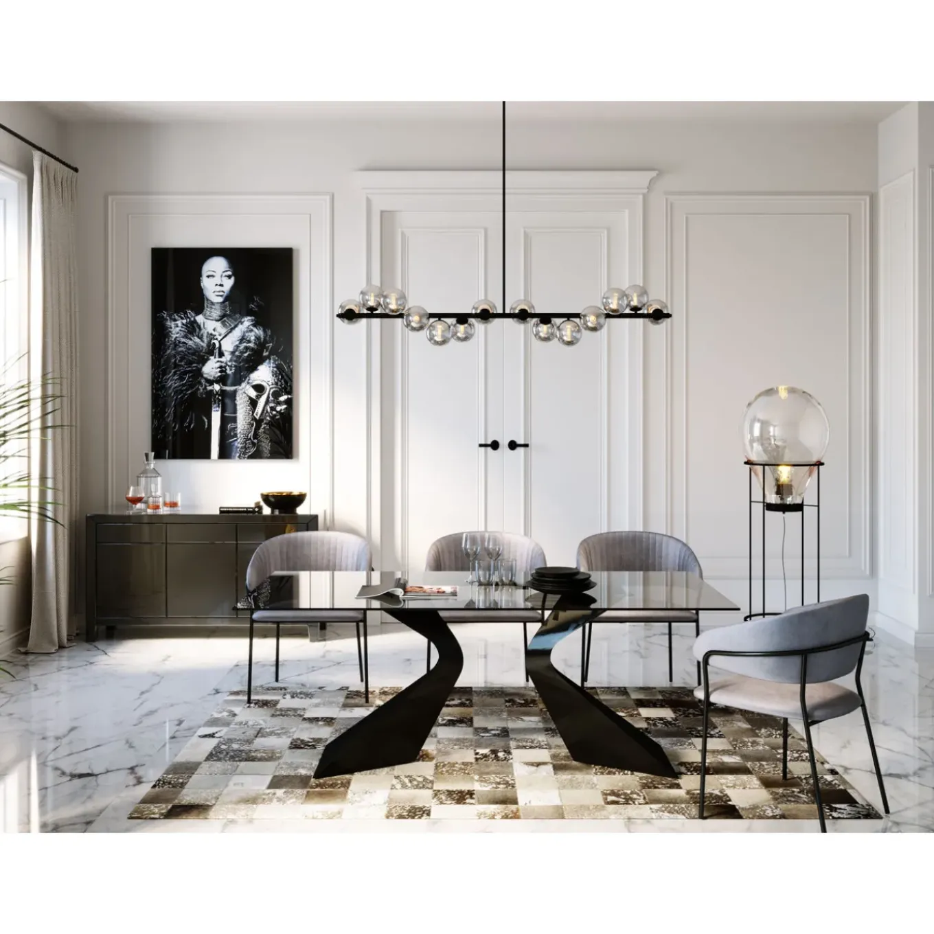 Buffet Luxury Push Gris