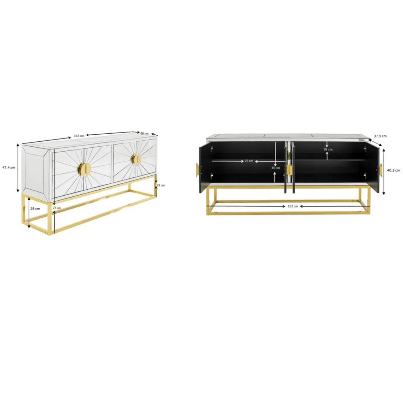 Buffet Queen 162X77Cm