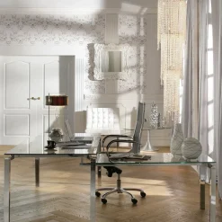 Bureau D Angle Lorenco Chrome 210X180Cm