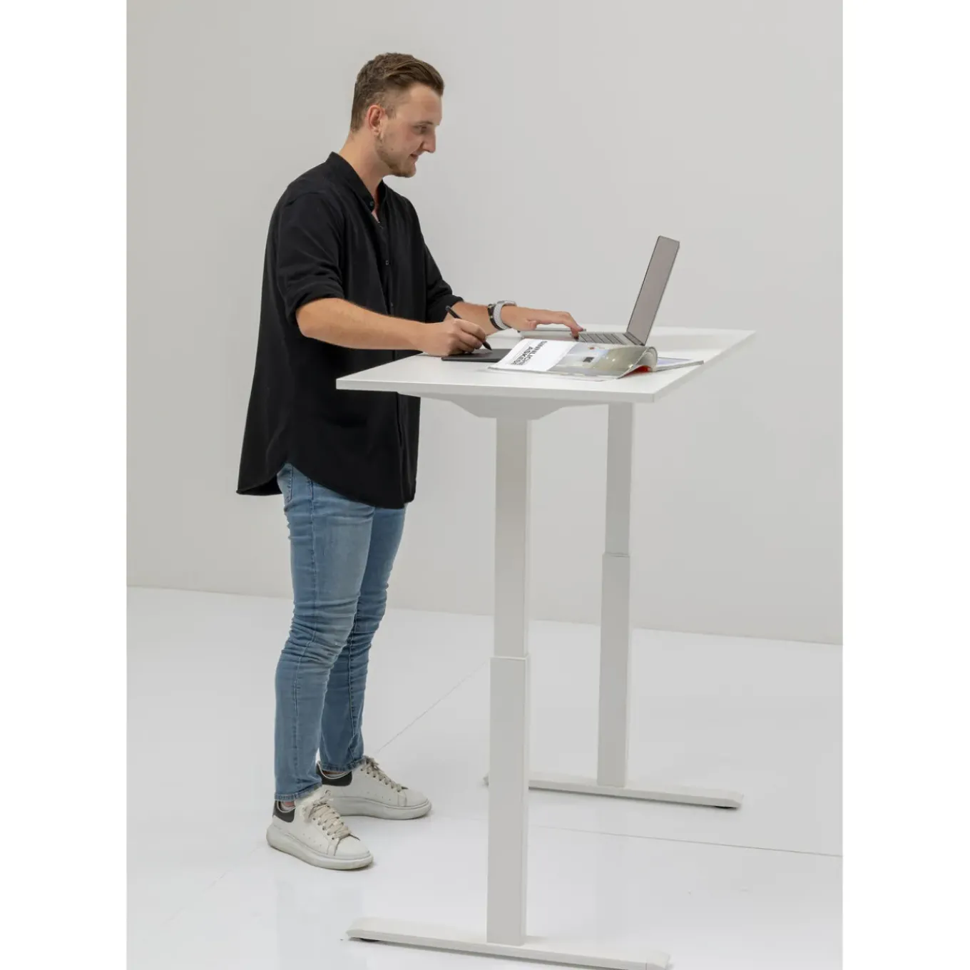 Bureau Office Blanc Blanc 160X80