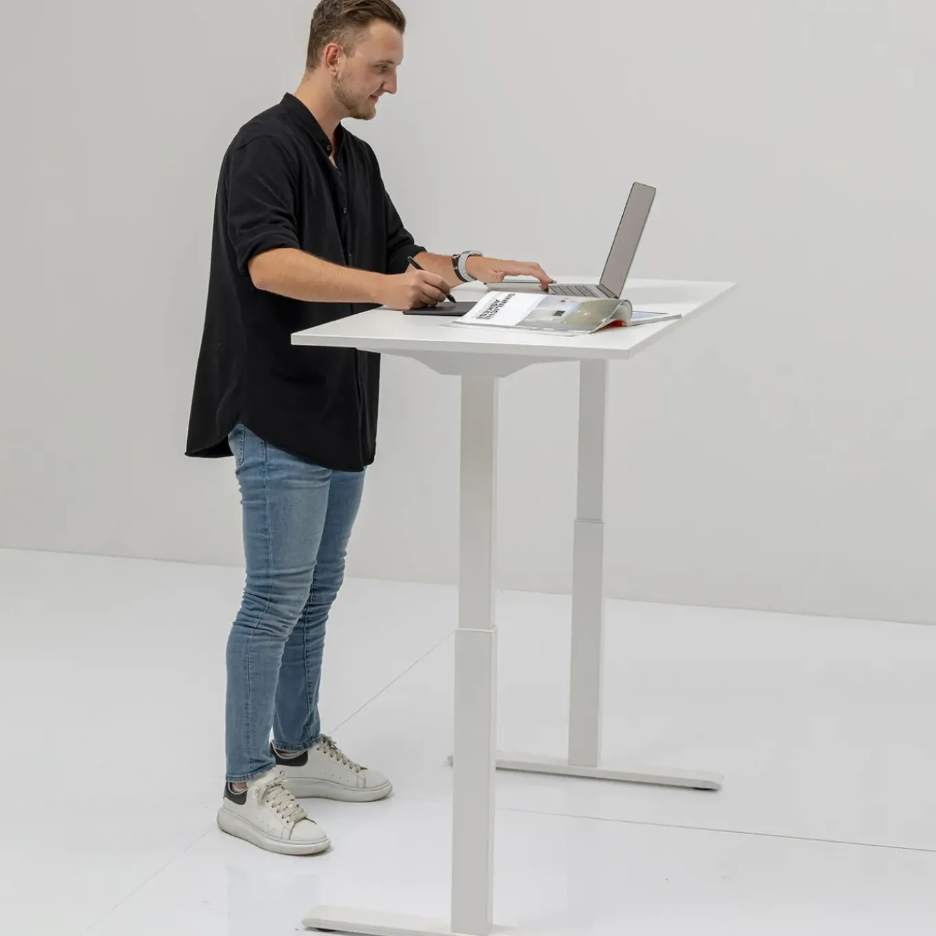 Bureau Office Blanc Blanc 160X80