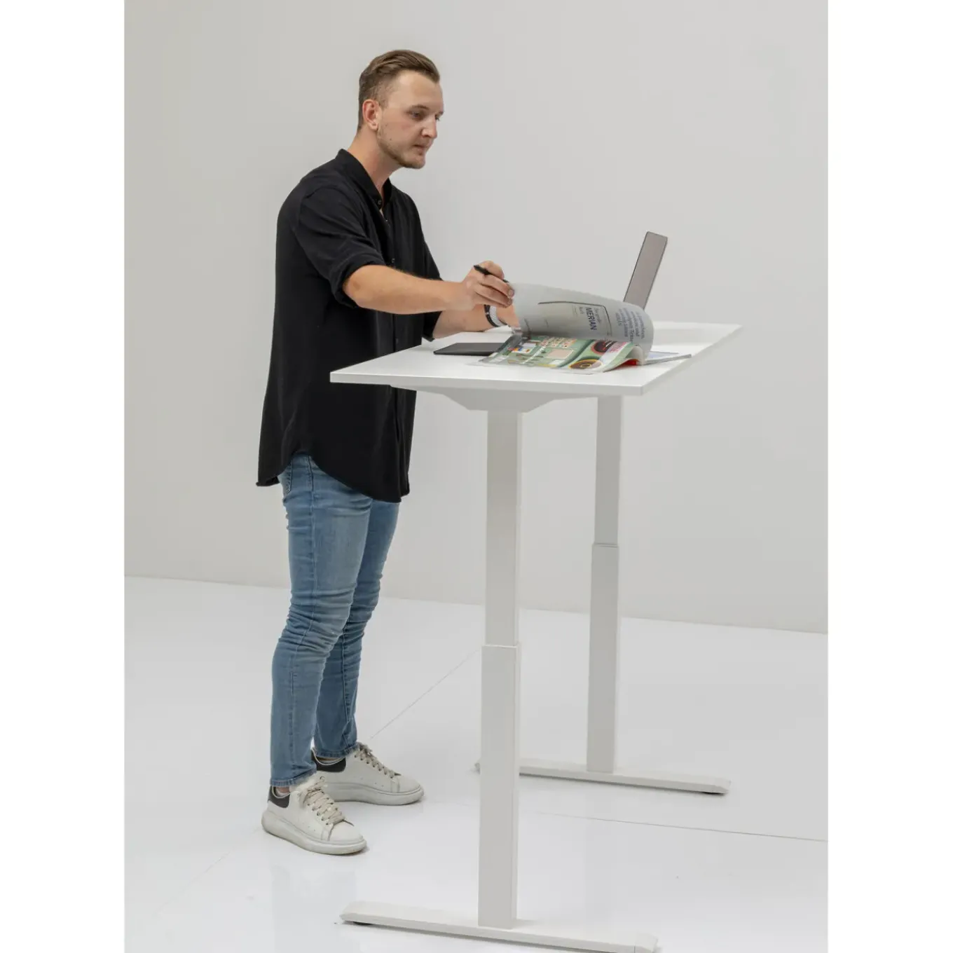 Bureau Office Blanc Blanc 160X80