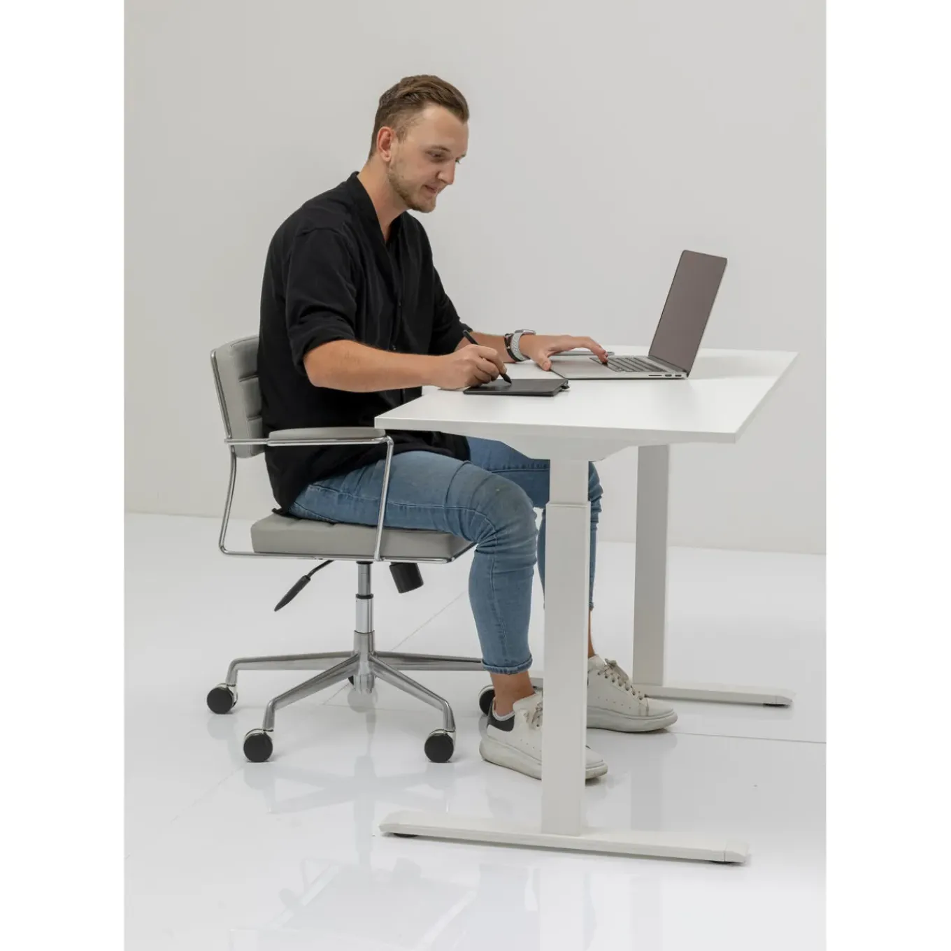 Bureau Office Blanc Blanc 120X60