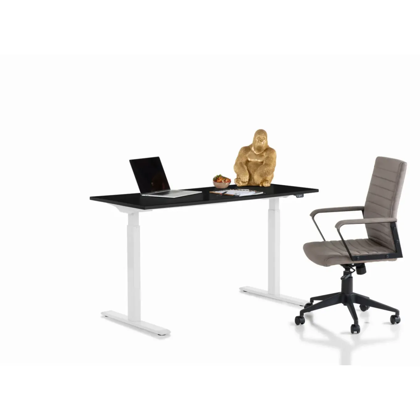 Bureau Office Blanc Noir 140X70