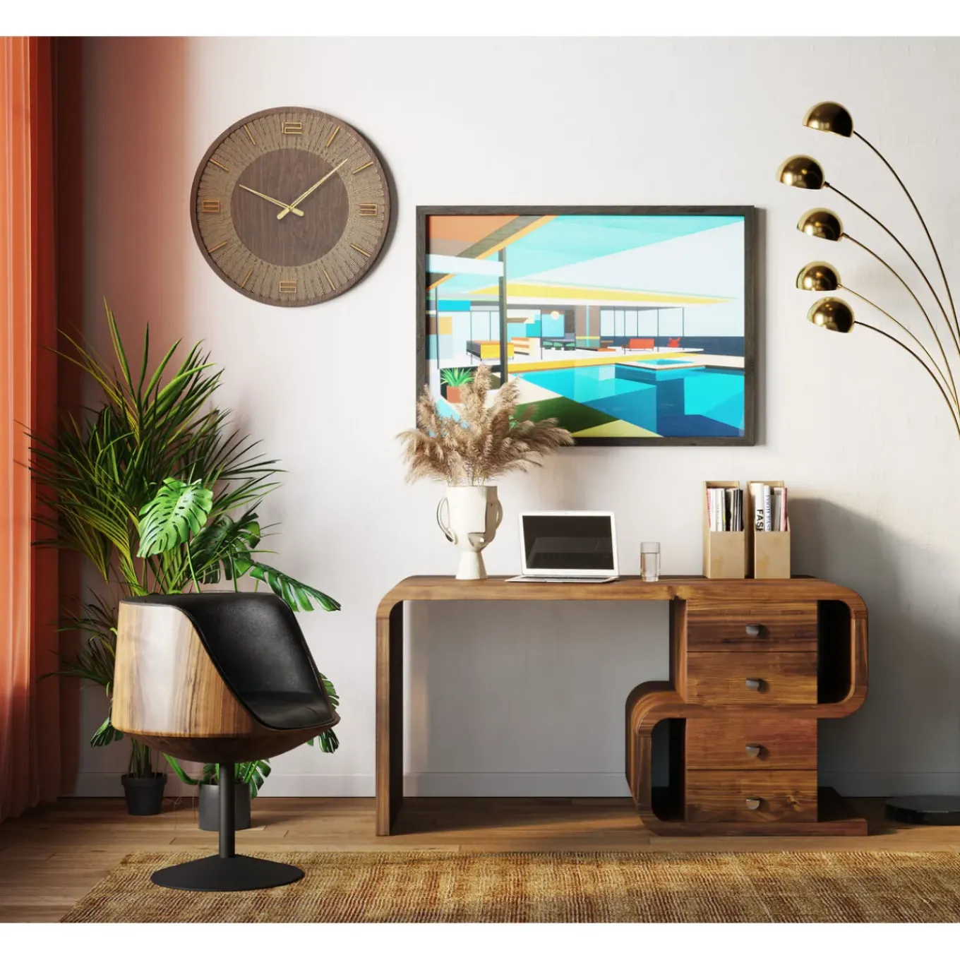 Bureau Soft Snake Noyer 150X70Cm