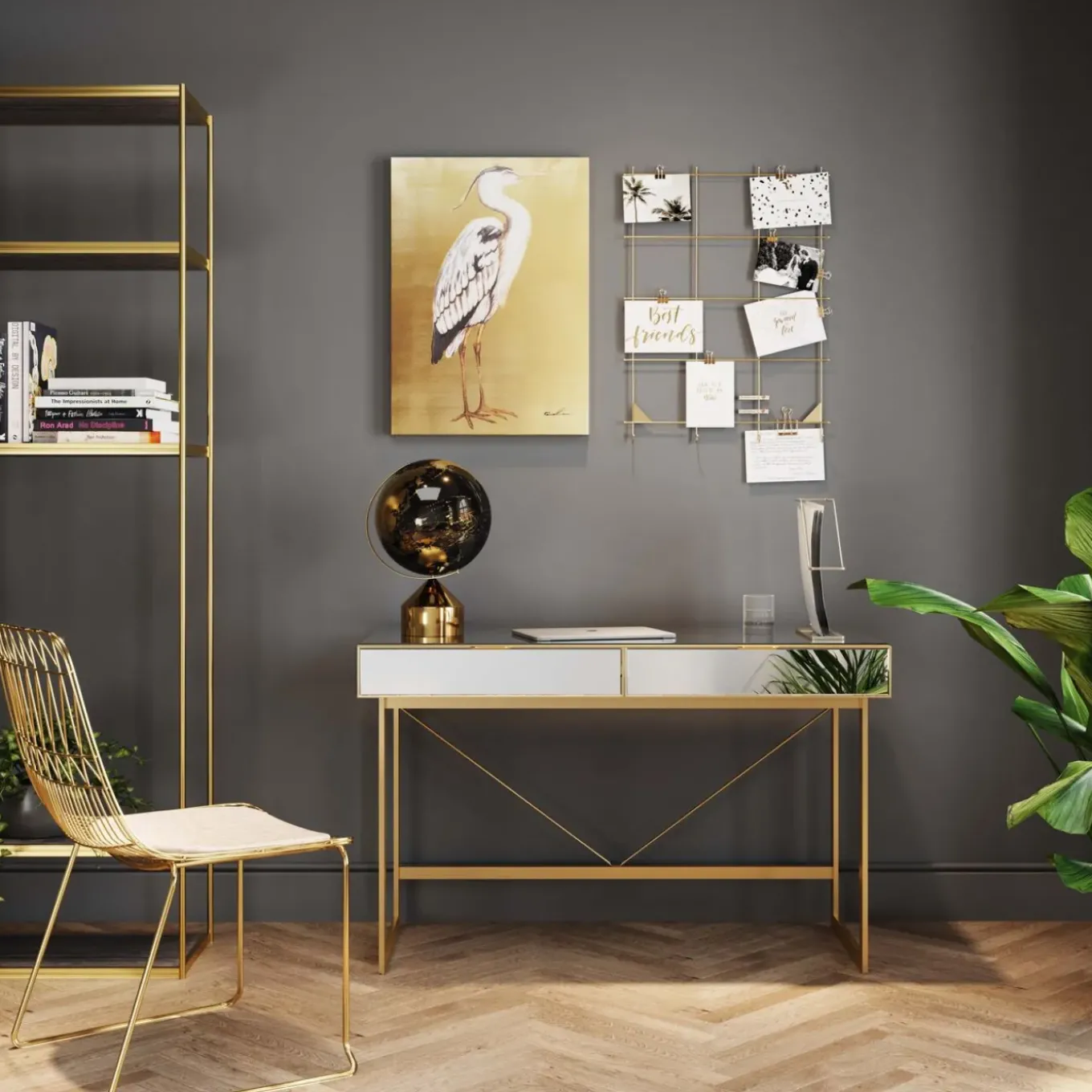 Bureau Soran Dore 120X50Cm