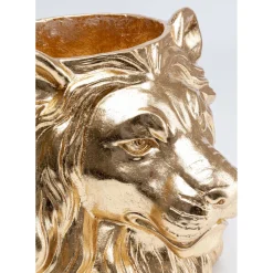 Cachepot Décoratif Lion Dore