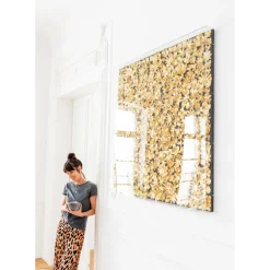 Cadre Décoratif Gold Flower 120X120Cm