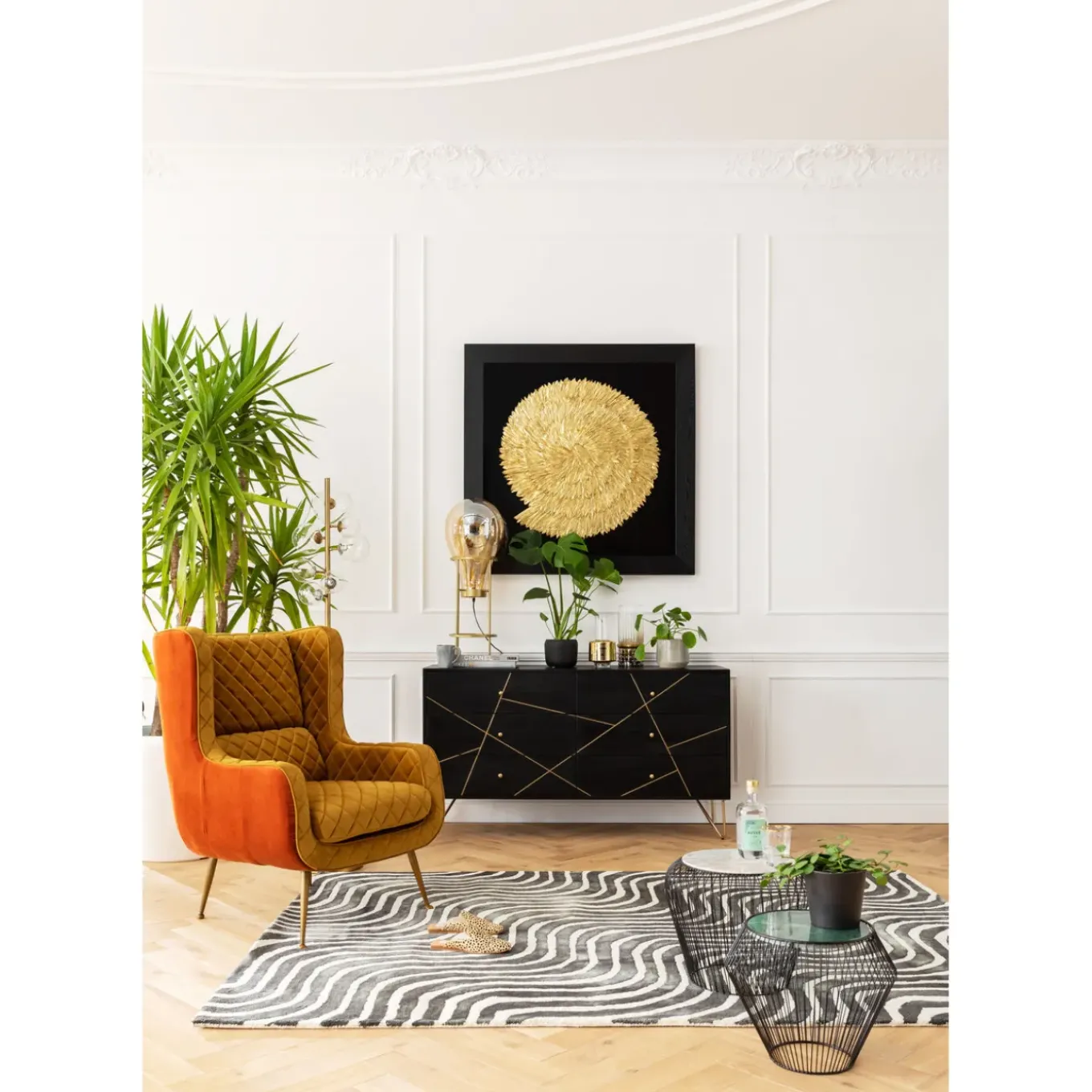 Cadre Décoratif Golden Snail 120X120Cm