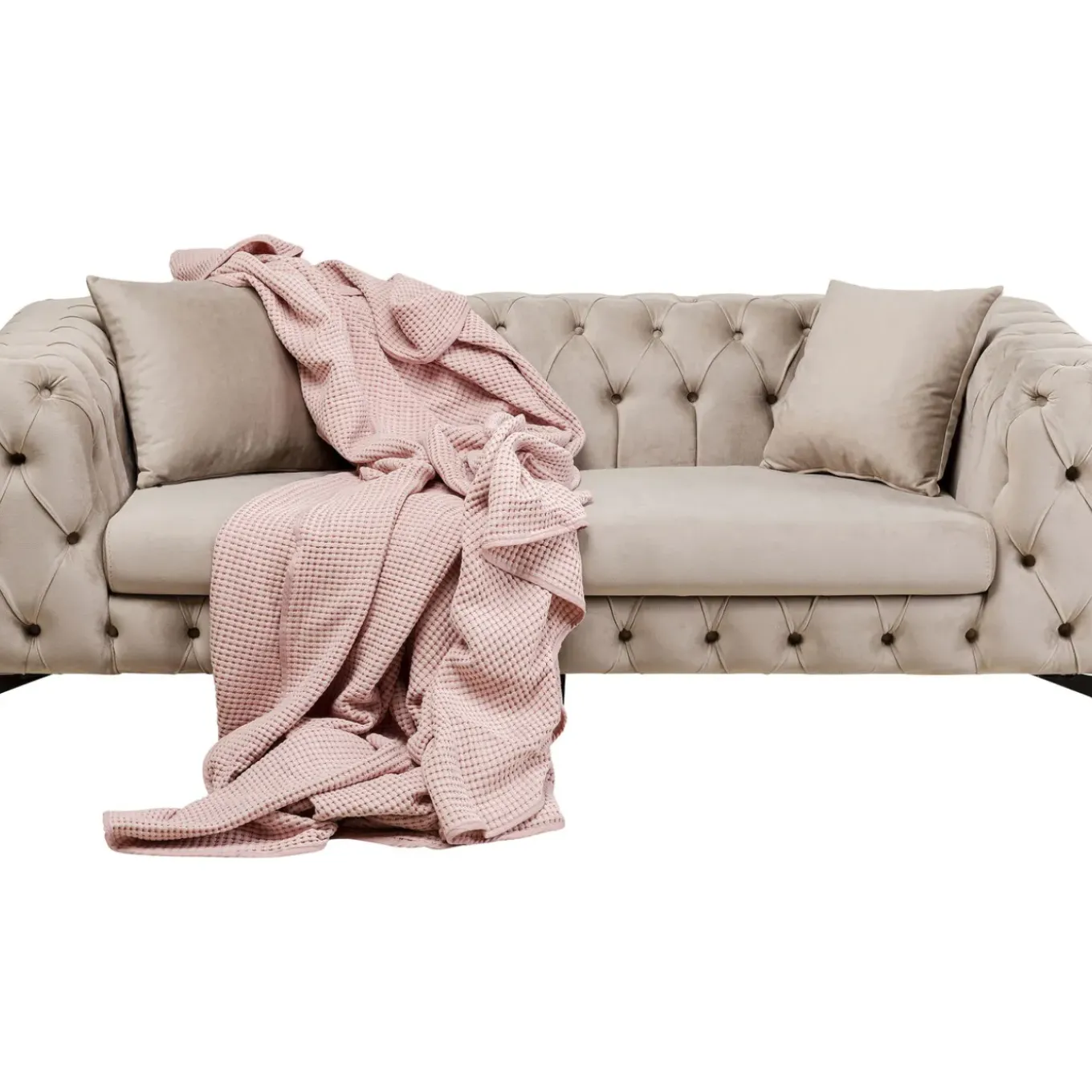 Canapés Bellissima 2-Places Velours Beige 200Cm