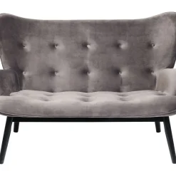 Canapés Black Vicky 2-Places Velours Gris