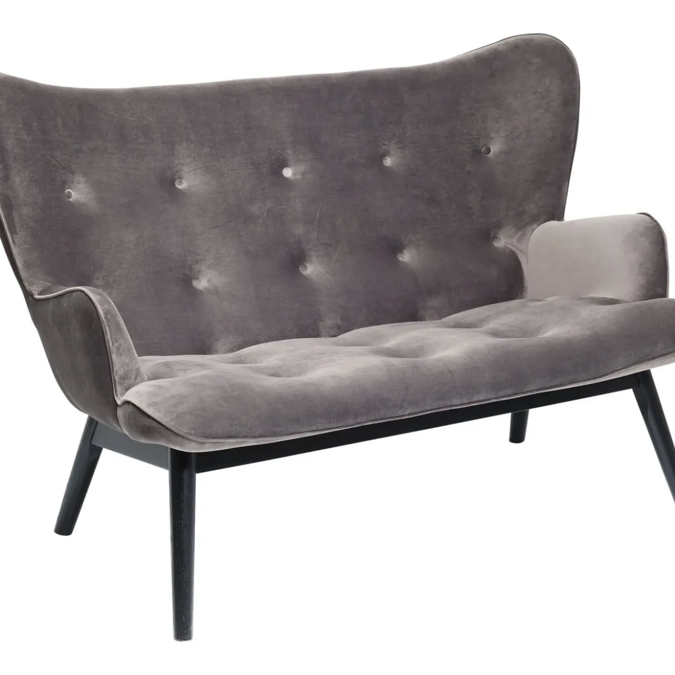 Canapés Black Vicky 2-Places Velours Gris