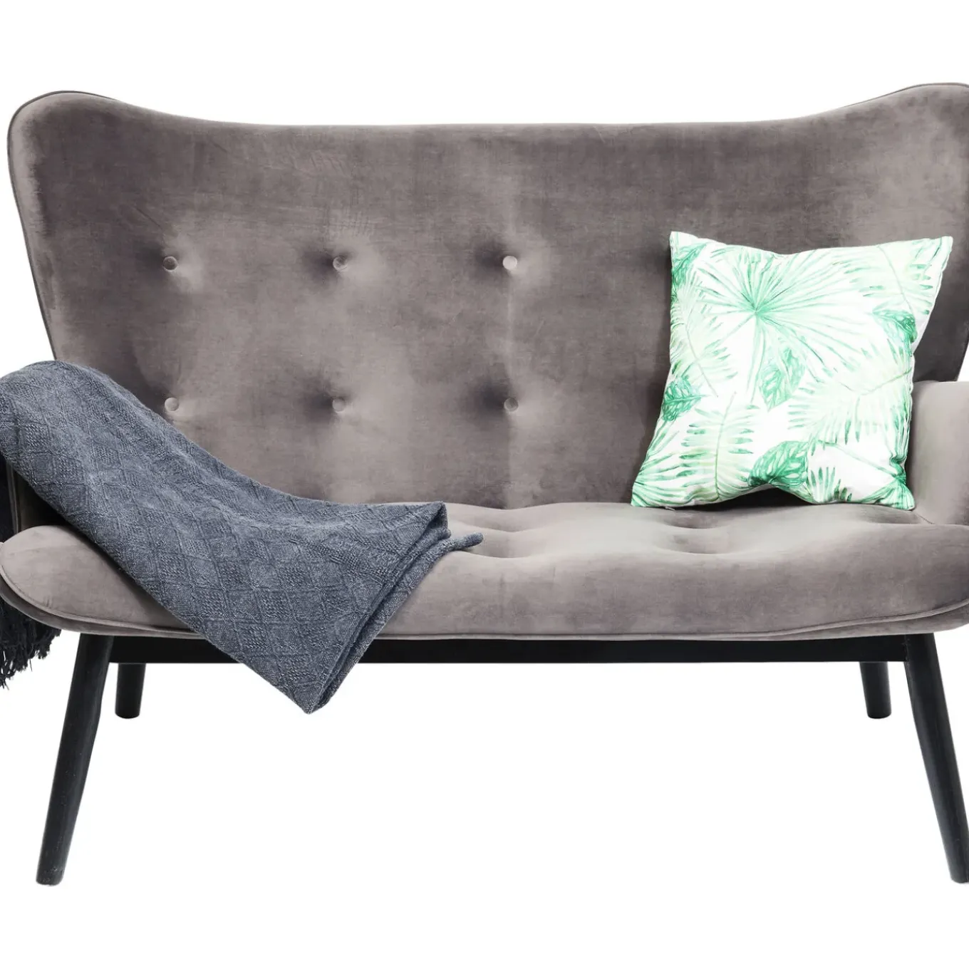 Canapés Black Vicky 2-Places Velours Gris