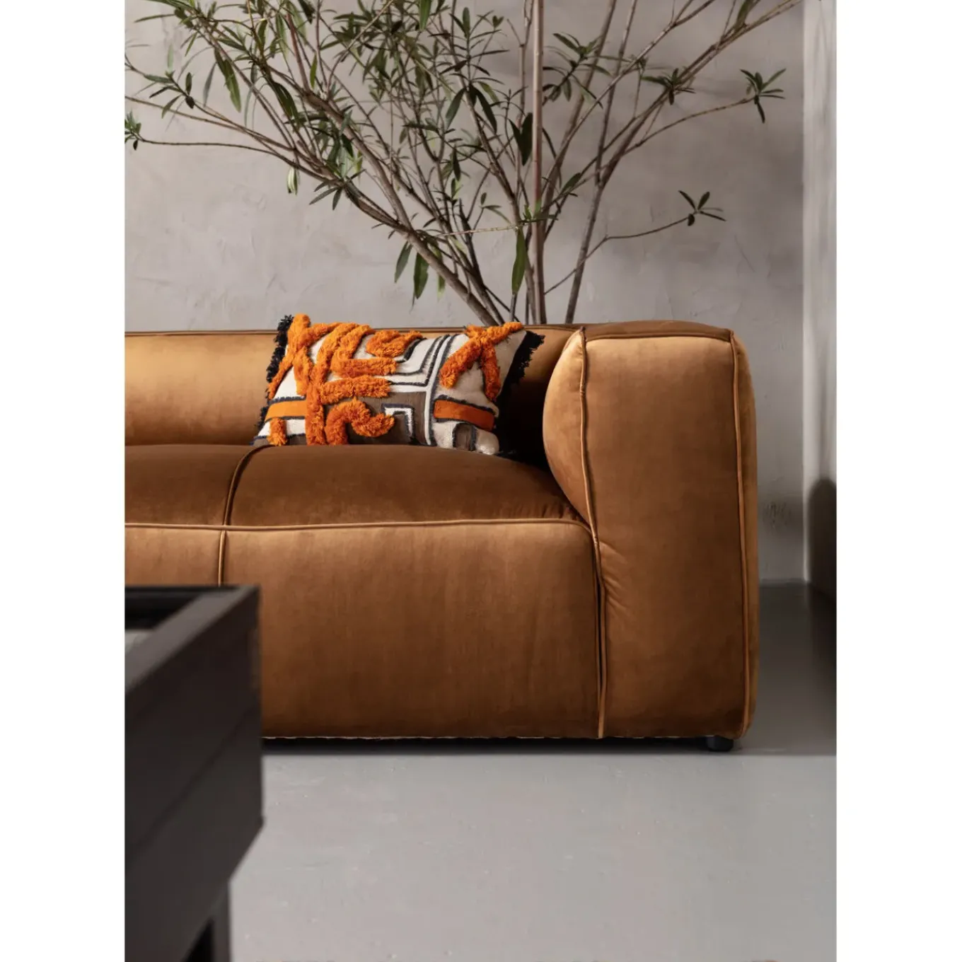 Canapés Cubetto 3-Places Velours Marron 220Cm