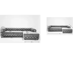 Canapés D Angle Desire Velvet Grey Droite