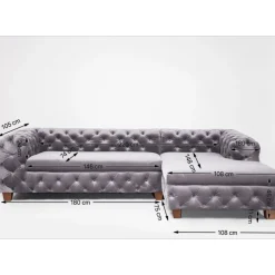 Canapés D Angle Desire Velvet Grey Droite