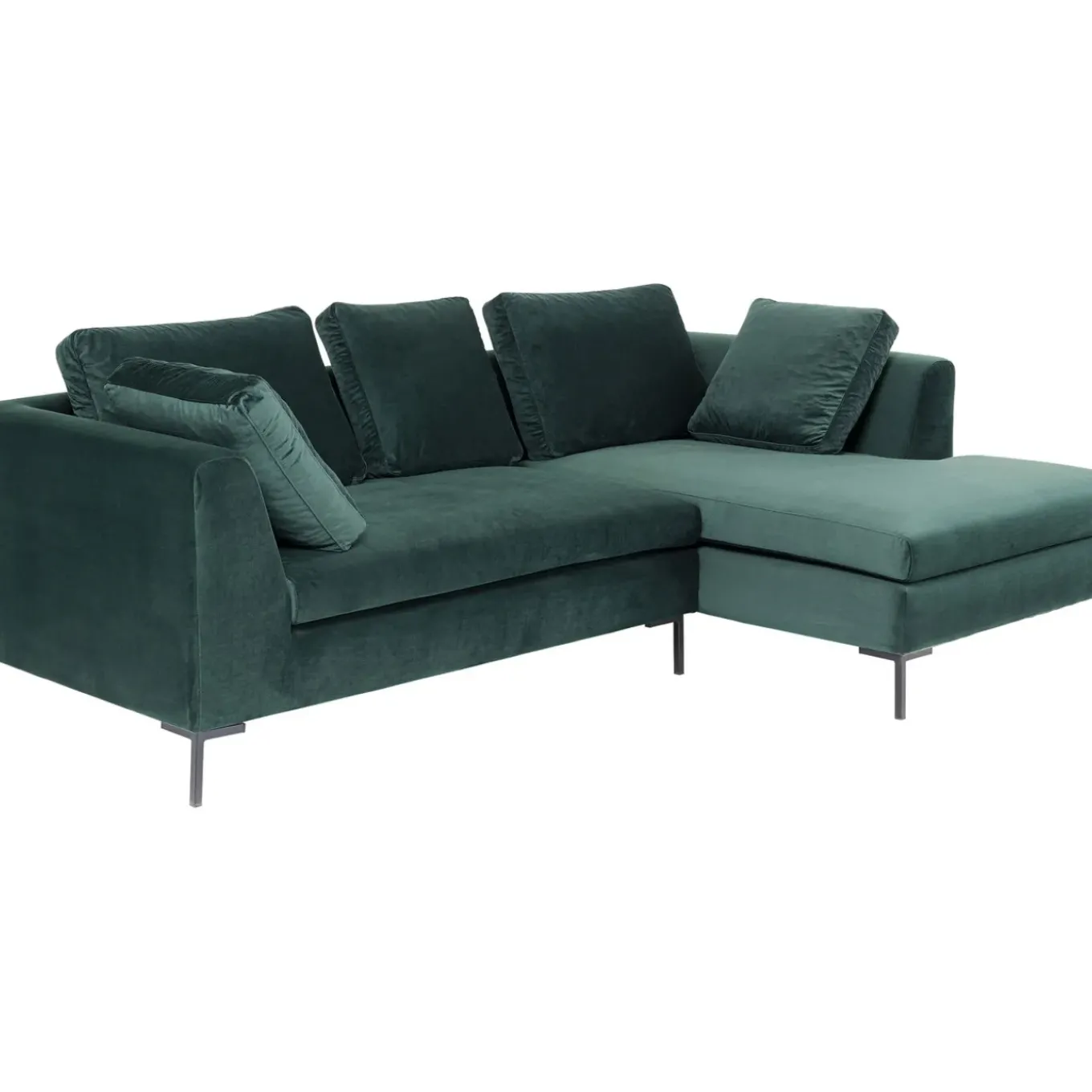 Canapés D Angle Gianni Pm Velours Vert Fonce Droite