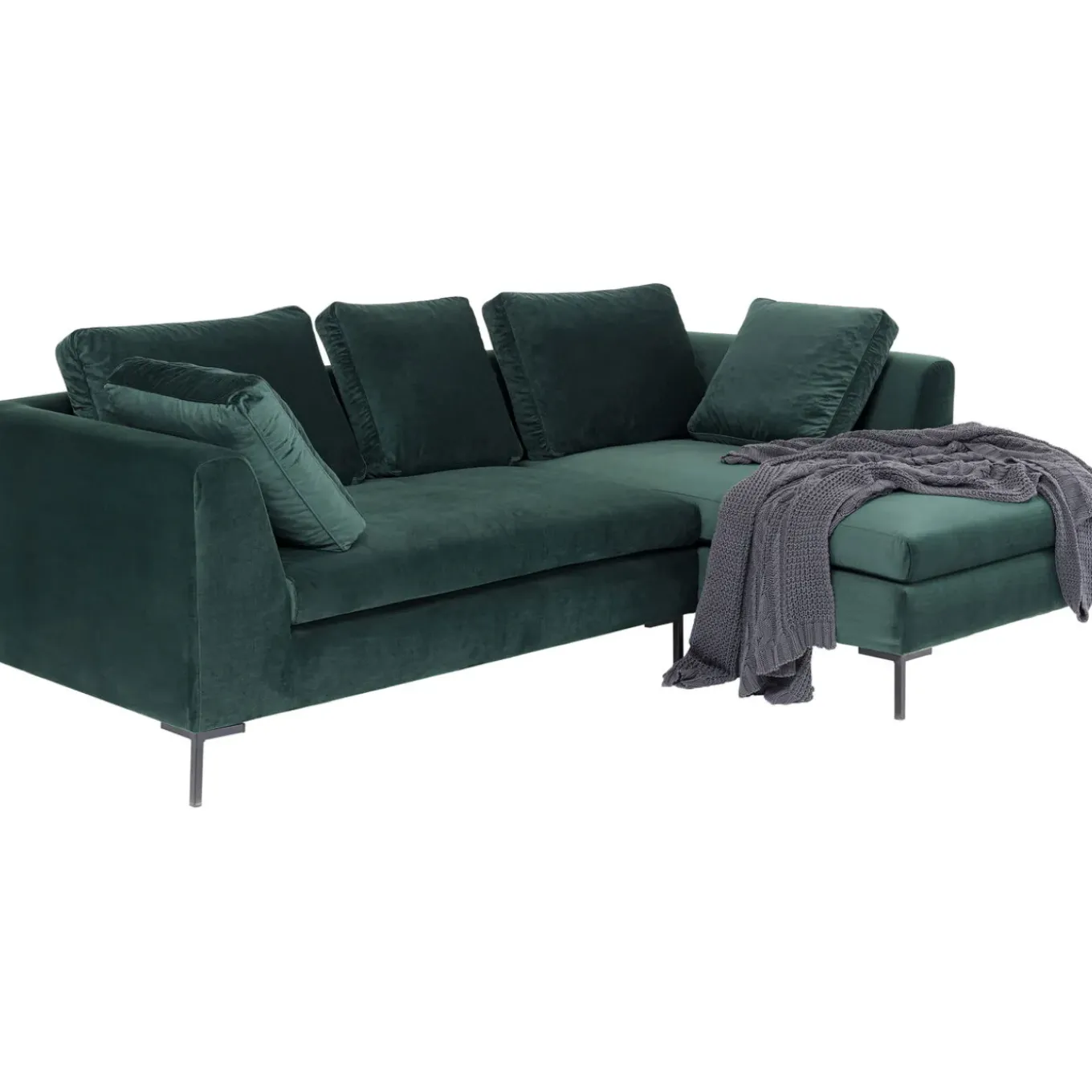 Canapés D Angle Gianni Pm Velours Vert Fonce Droite