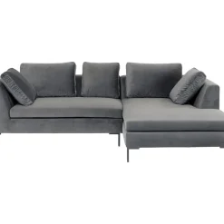 Canapés D Angle Gianni Pm Velours Gris Droite