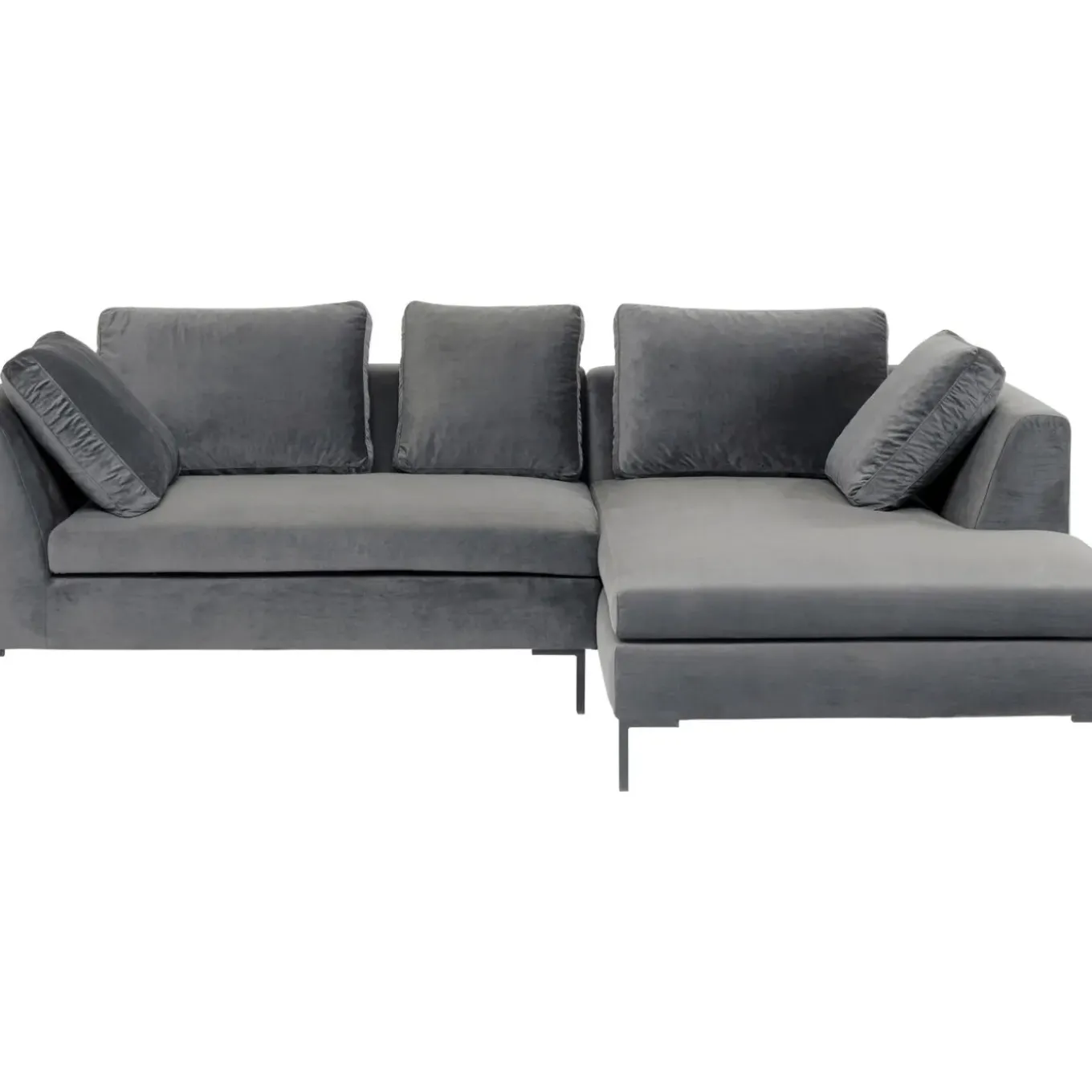 Canapés D Angle Gianni Pm Velours Gris Droite