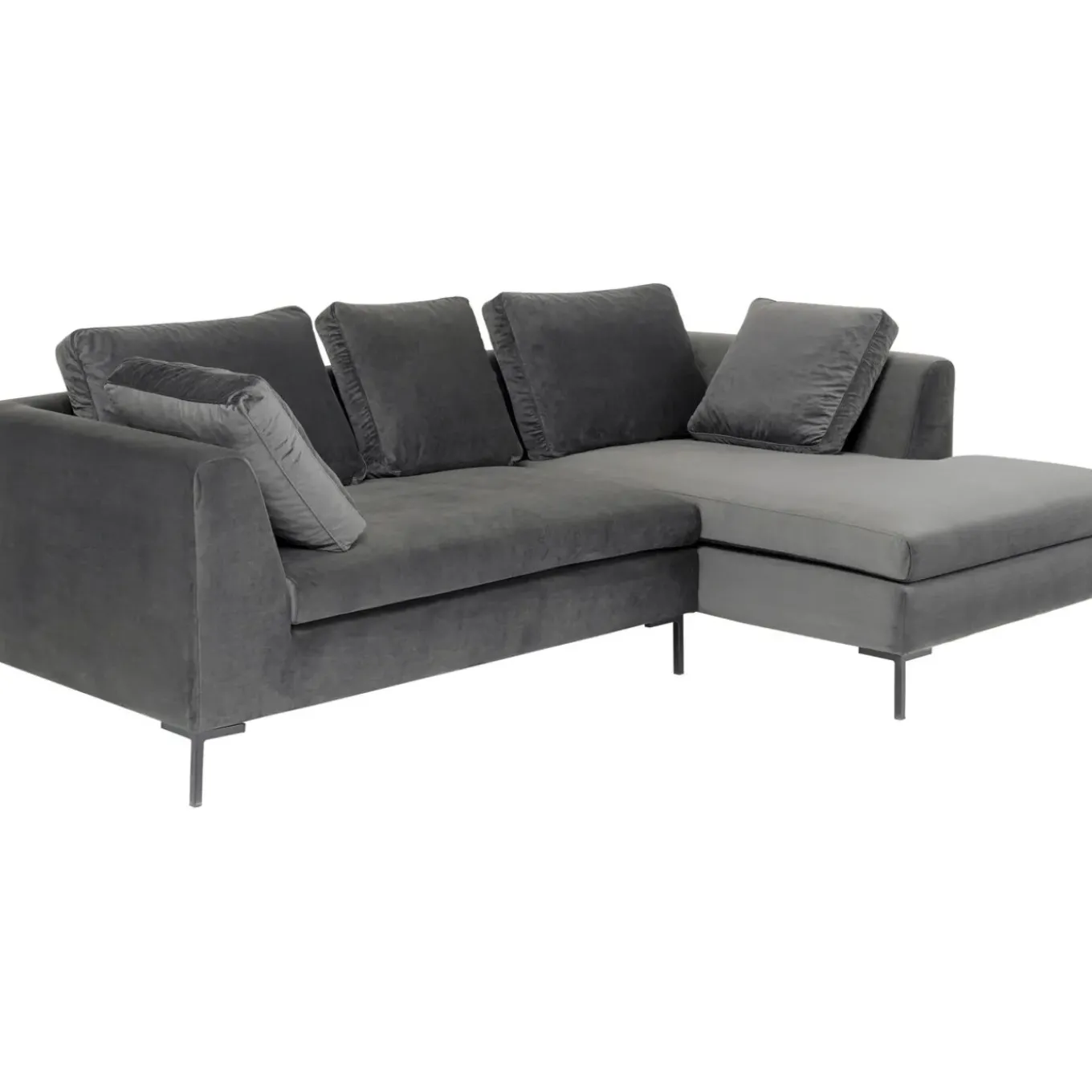 Canapés D Angle Gianni Pm Velours Gris Droite
