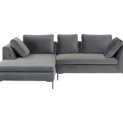 Canapés D Angle Gianni Pm Velours Gris Gauche