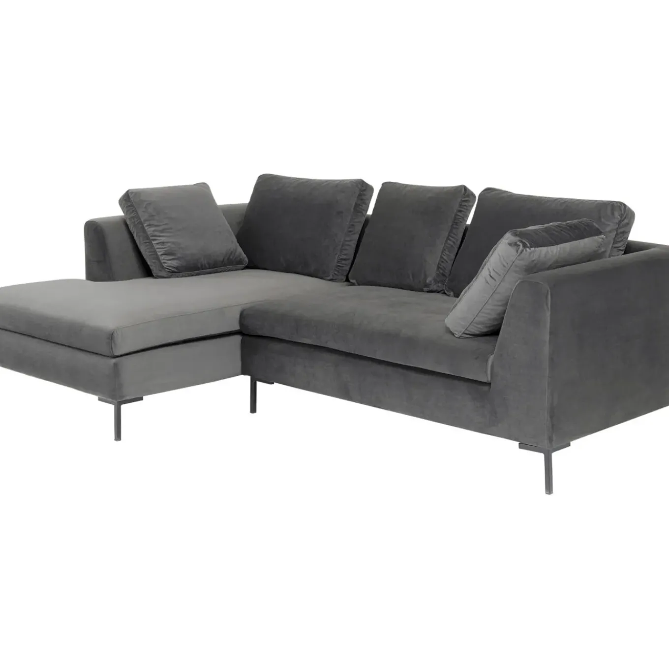 Canapés D Angle Gianni Pm Velours Gris Gauche