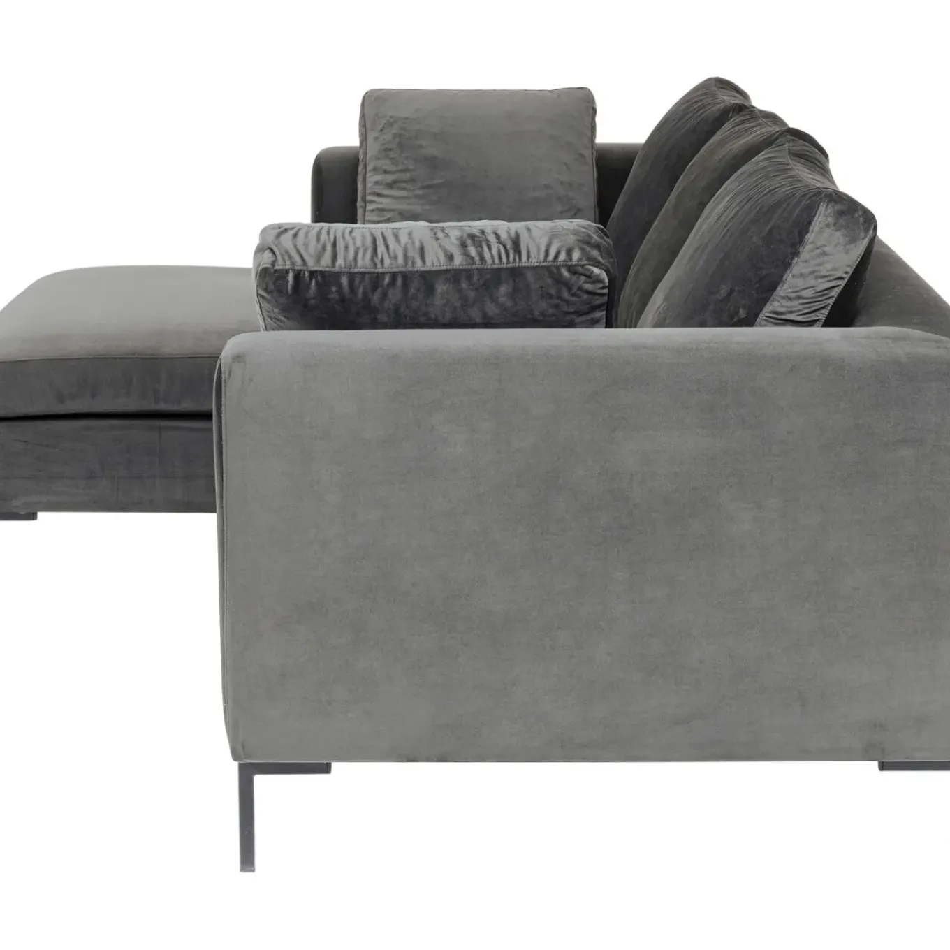 Canapés D Angle Gianni Pm Velours Gris Gauche