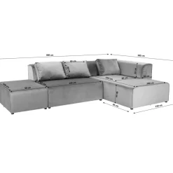 Canapés D Angle Infinity Velvet Taupe Droite
