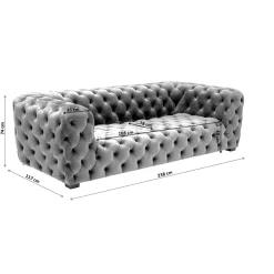 Canapés Metropol 3-Places Gris 238Cm