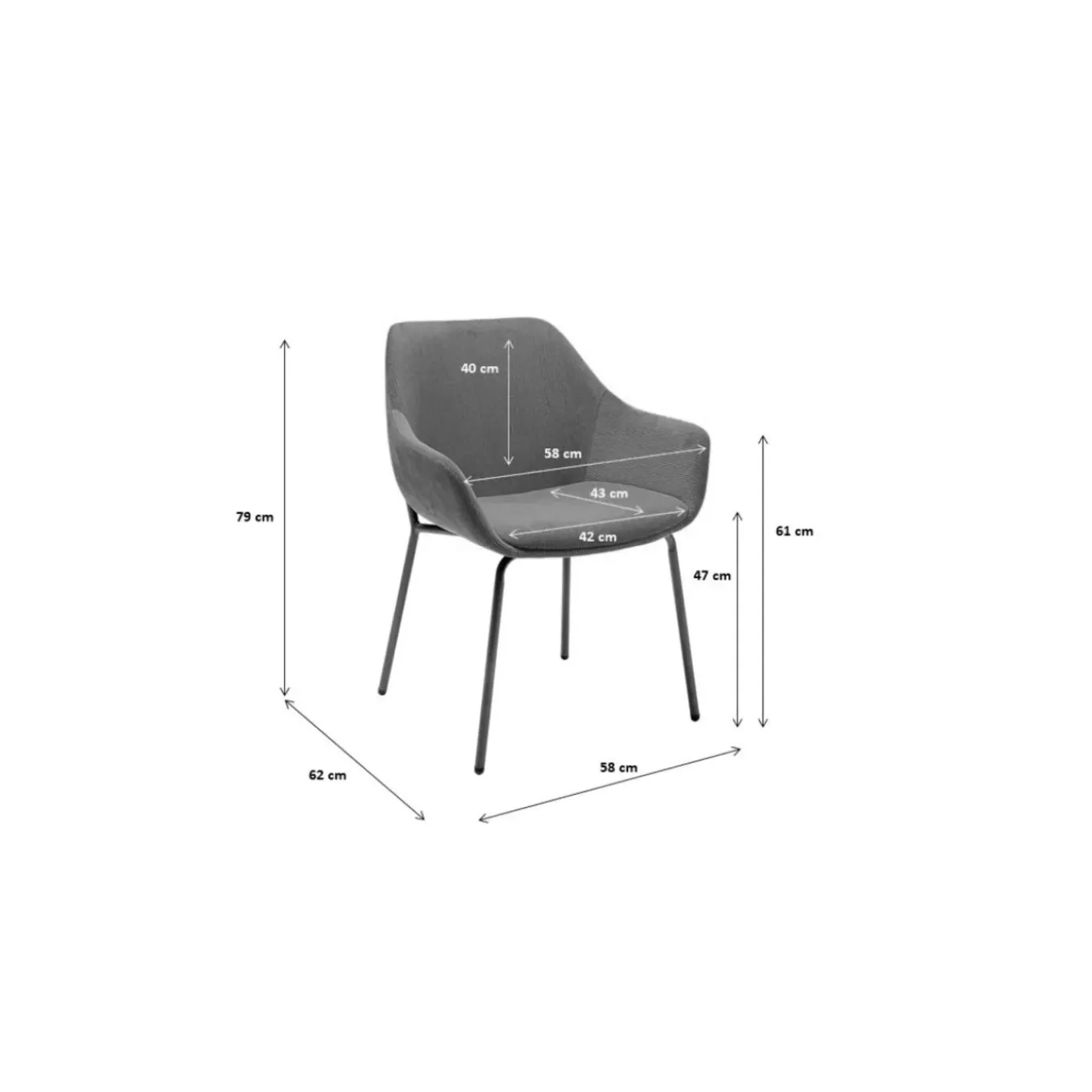 Chaise A. Acc. Avignon Orange