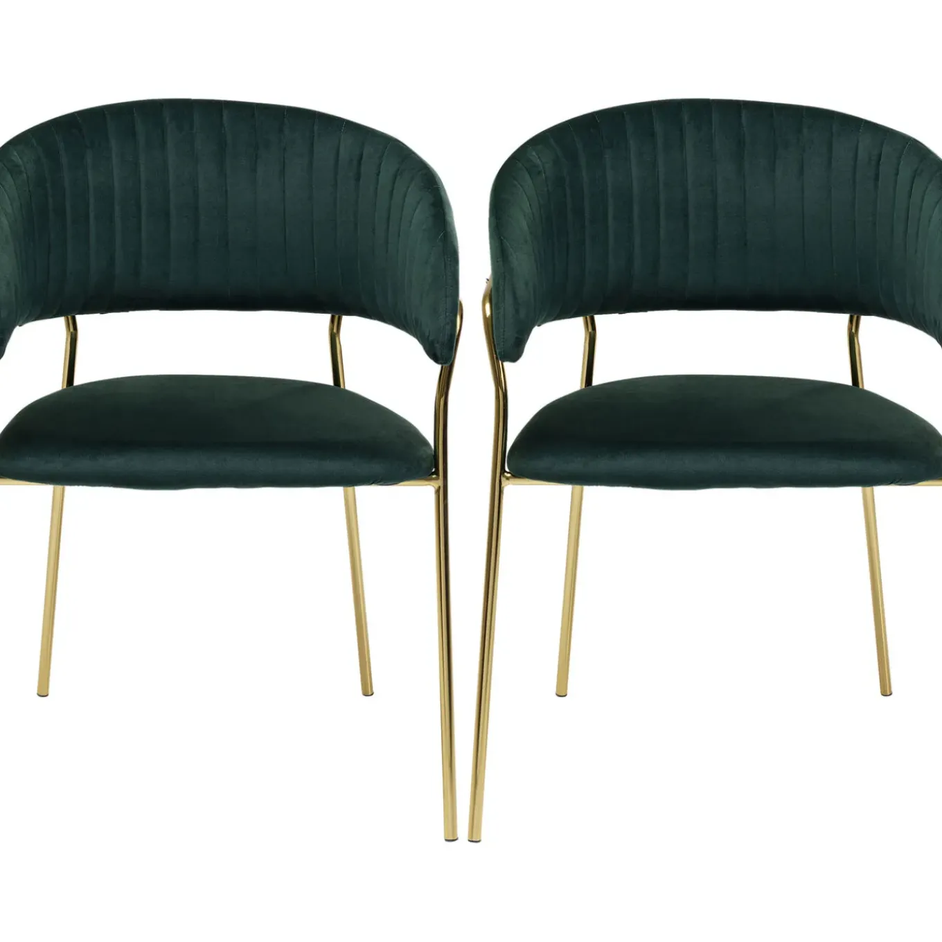 Chaise A. Acc. Belle Velvet Vert (2/Set)