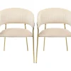 Chaise A. Acc. Belle Velvet Creme (2/Set)