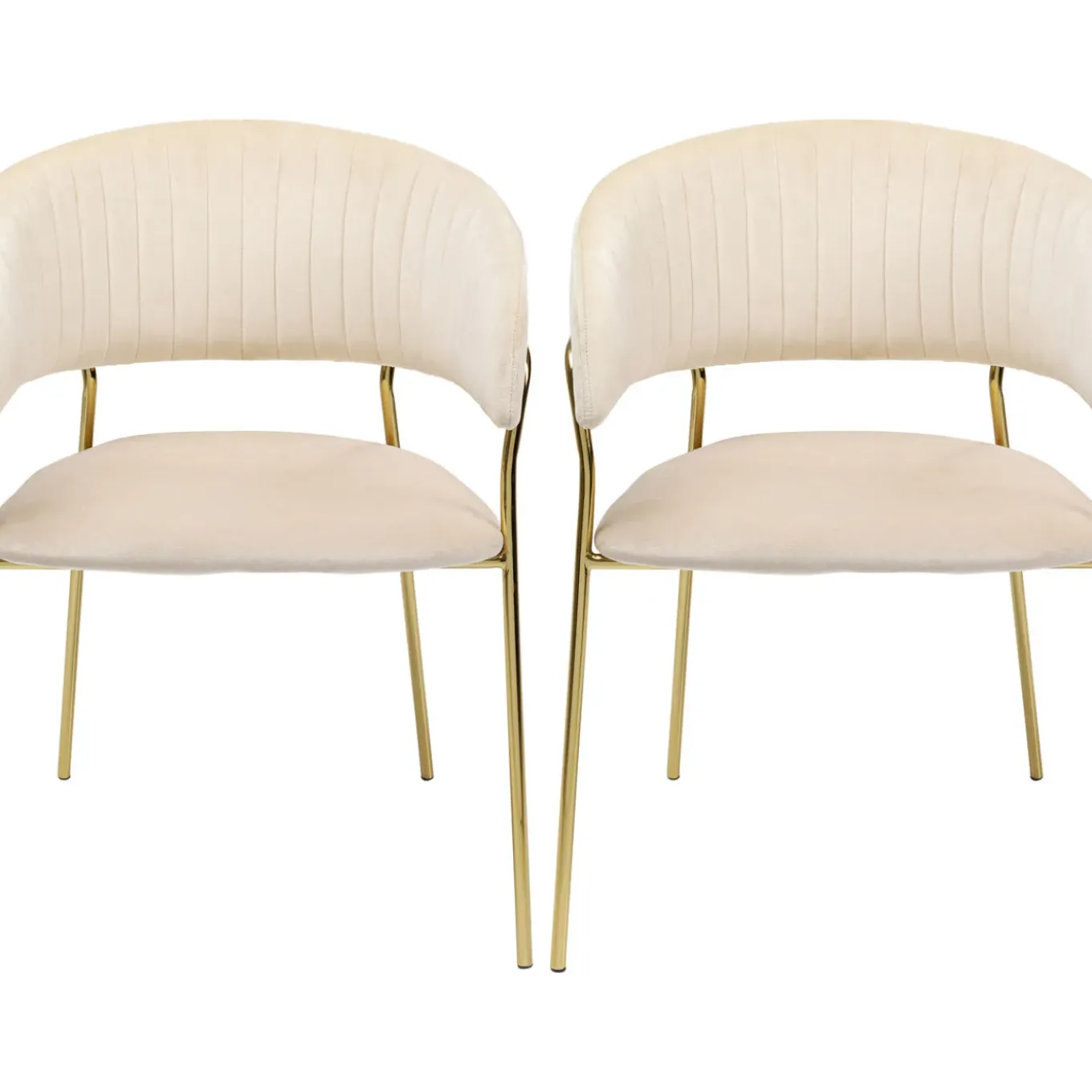 Chaise A. Acc. Belle Velvet Creme (2/Set)