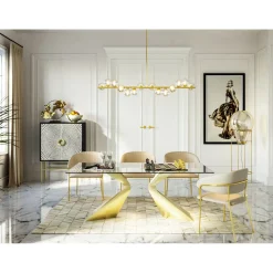 Chaise A. Acc. Belle Velvet Creme (2/Set)