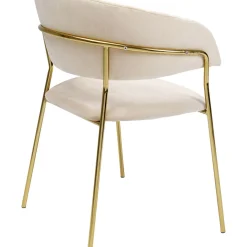 Chaise A. Acc. Belle Velvet Creme (2/Set)