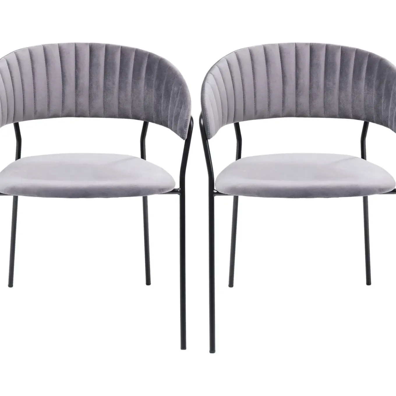 Chaise A. Acc. Belle Velvet Gris (2/Set)