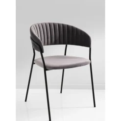 Chaise A. Acc. Belle Velvet Gris (2/Set)