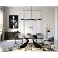 Chaise A. Acc. Belle Velvet Gris (2/Set)