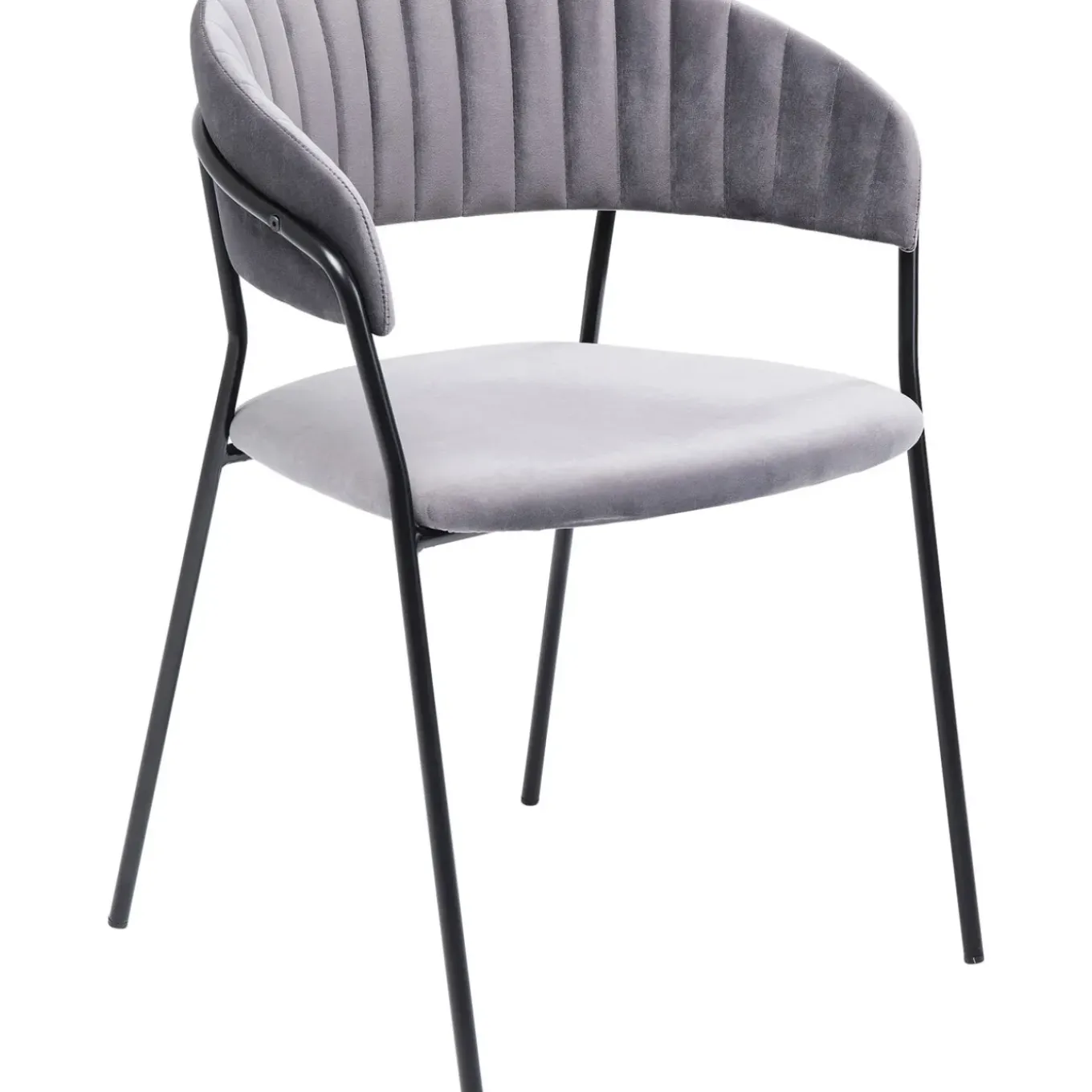 Chaise A. Acc. Belle Velvet Gris (2/Set)