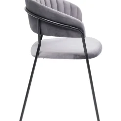 Chaise A. Acc. Belle Velvet Gris (2/Set)