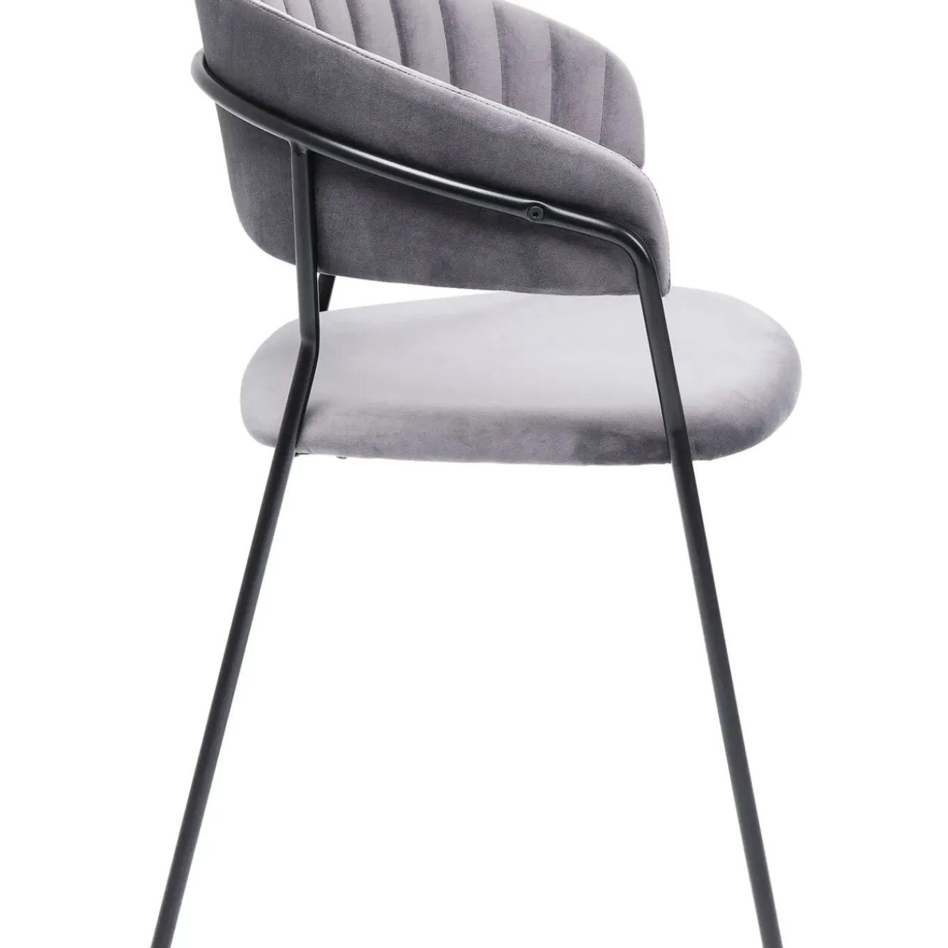 Chaise A. Acc. Belle Velvet Gris (2/Set)