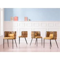 Chaise A. Acc. Cheerio Jaune A.Coussin