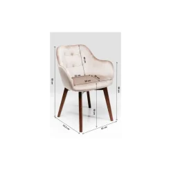 Chaise A. Acc. Dark Lady Velours Gris