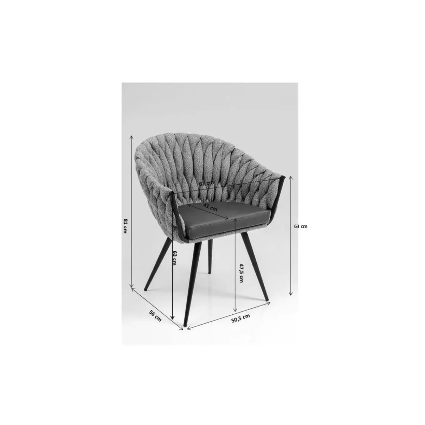 Chaise A. Acc. Knot Bleu Petrole