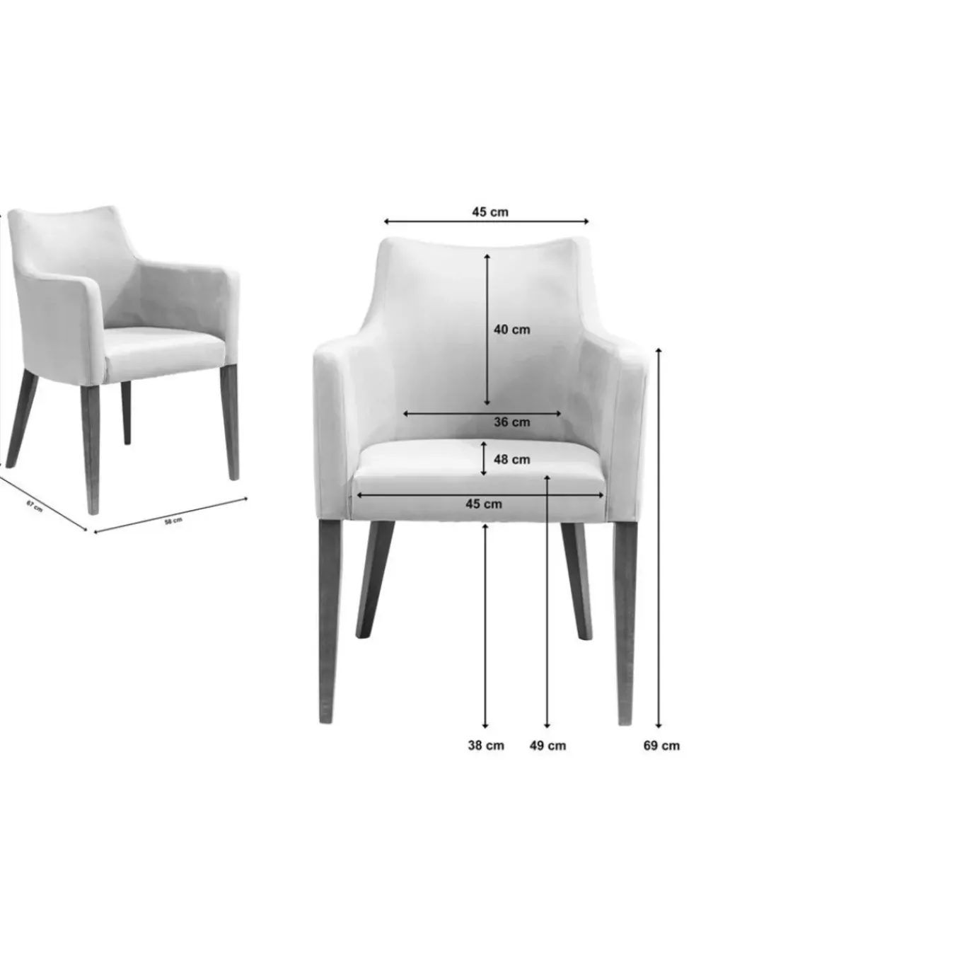 Chaise A. Acc. Mode Velours Petrole