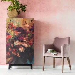 Chaise A. Acc. Mode Velours Rose