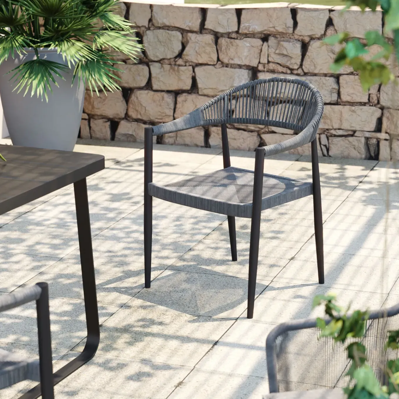 Chaise A. Acc. Palma Gris