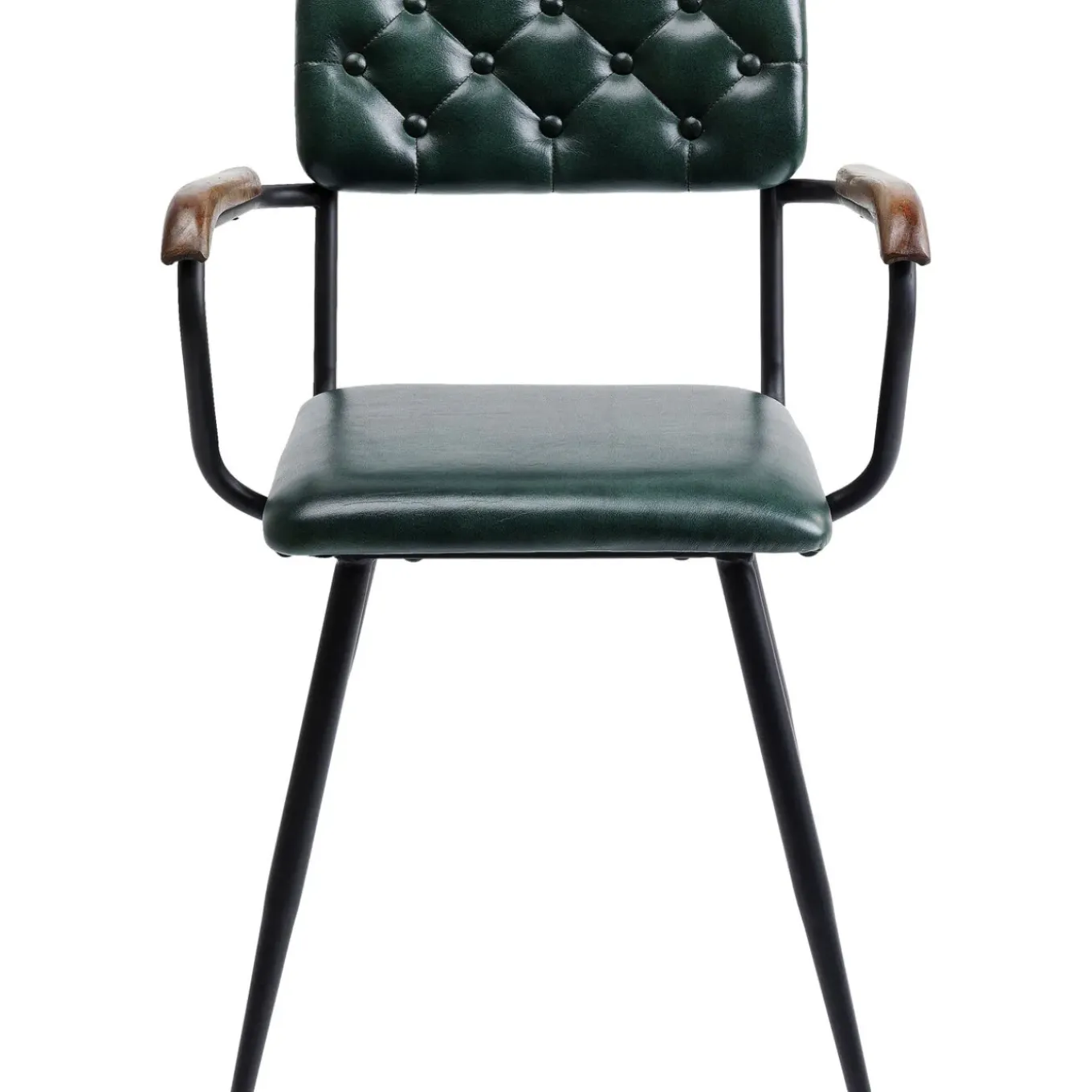 Chaise A. Acc. Salsa.Cuir Vert Fonce