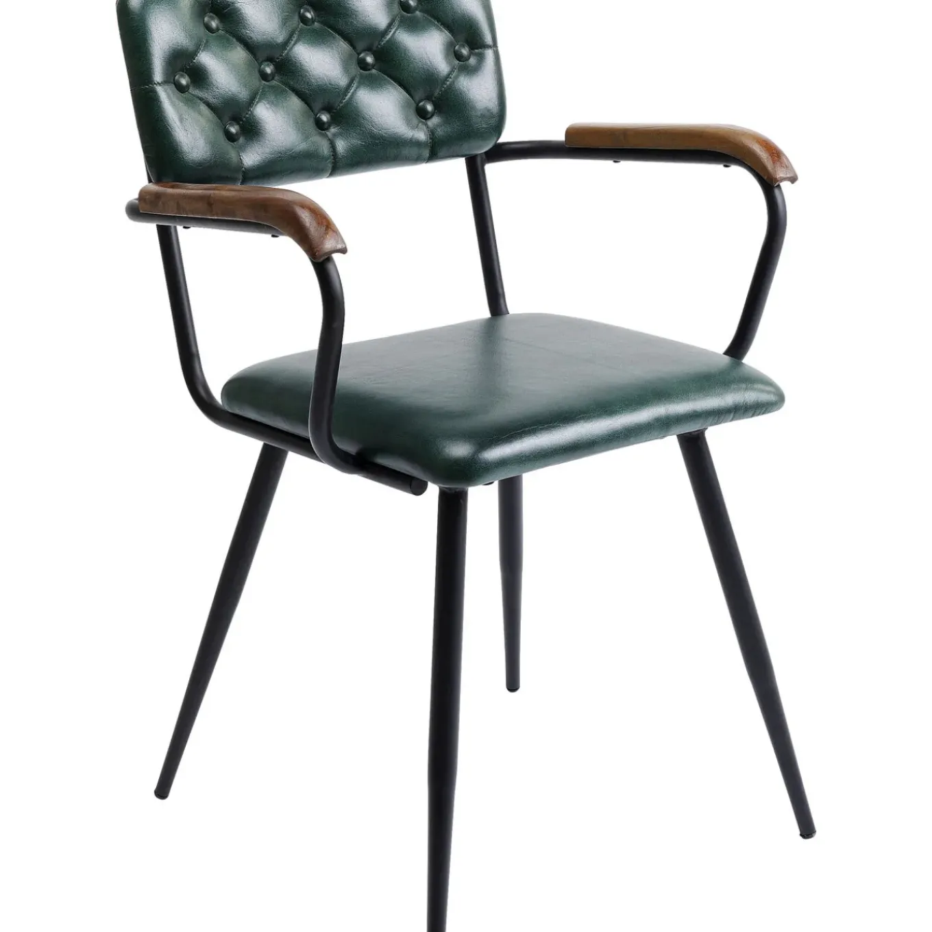 Chaise A. Acc. Salsa.Cuir Vert Fonce